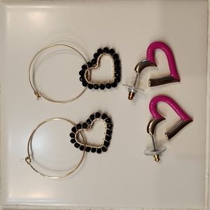 2 sets of Fun Heart Earrings